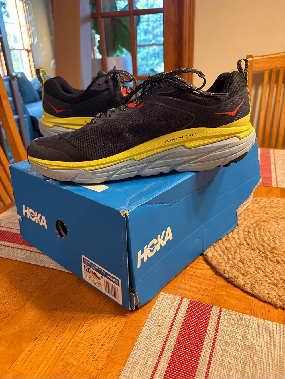 Hoka Black and Yellow Cushioned Road Runners